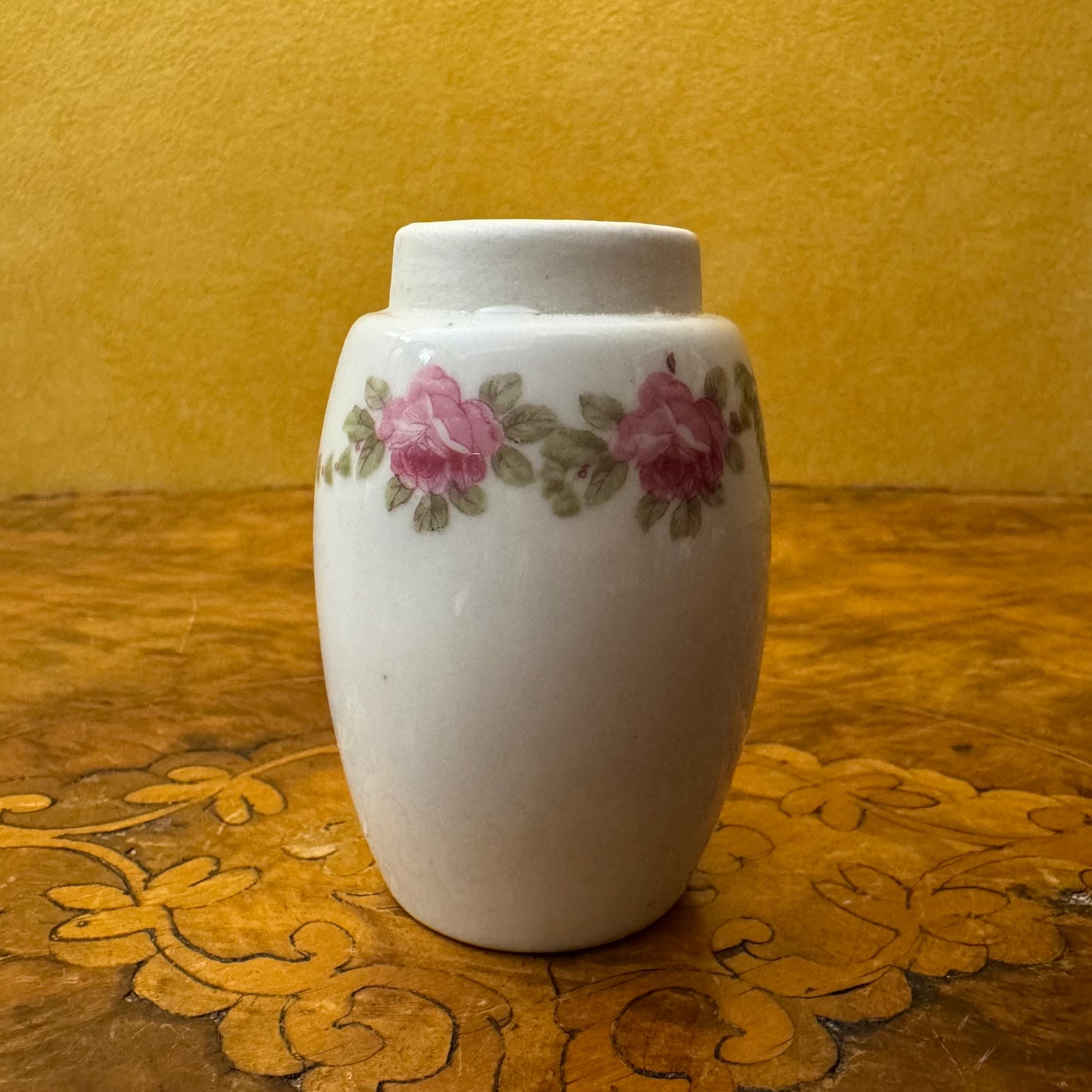 Vintage Floral Print Bud Vase