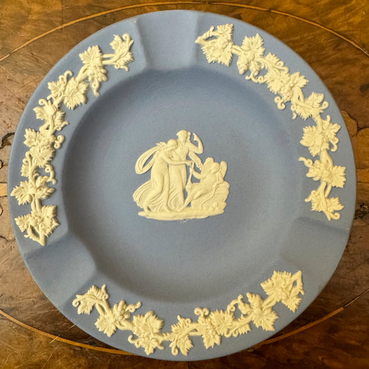 Vintage Wedgwood Blue Jaspwerware Small Ashtray