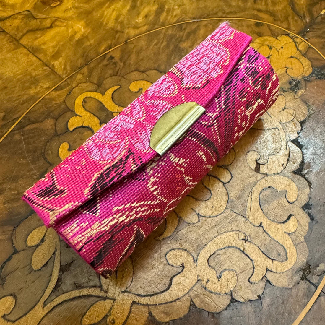 Vintage Pink Fabric Lipstick Case