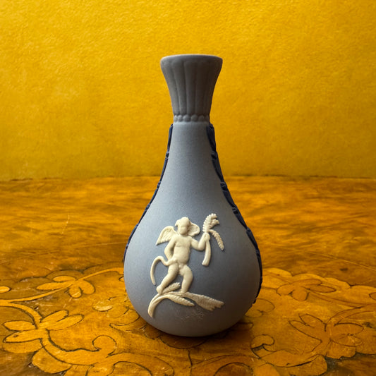 Vintage Wedgwood Jasperware Blue Miniature Bud Vase