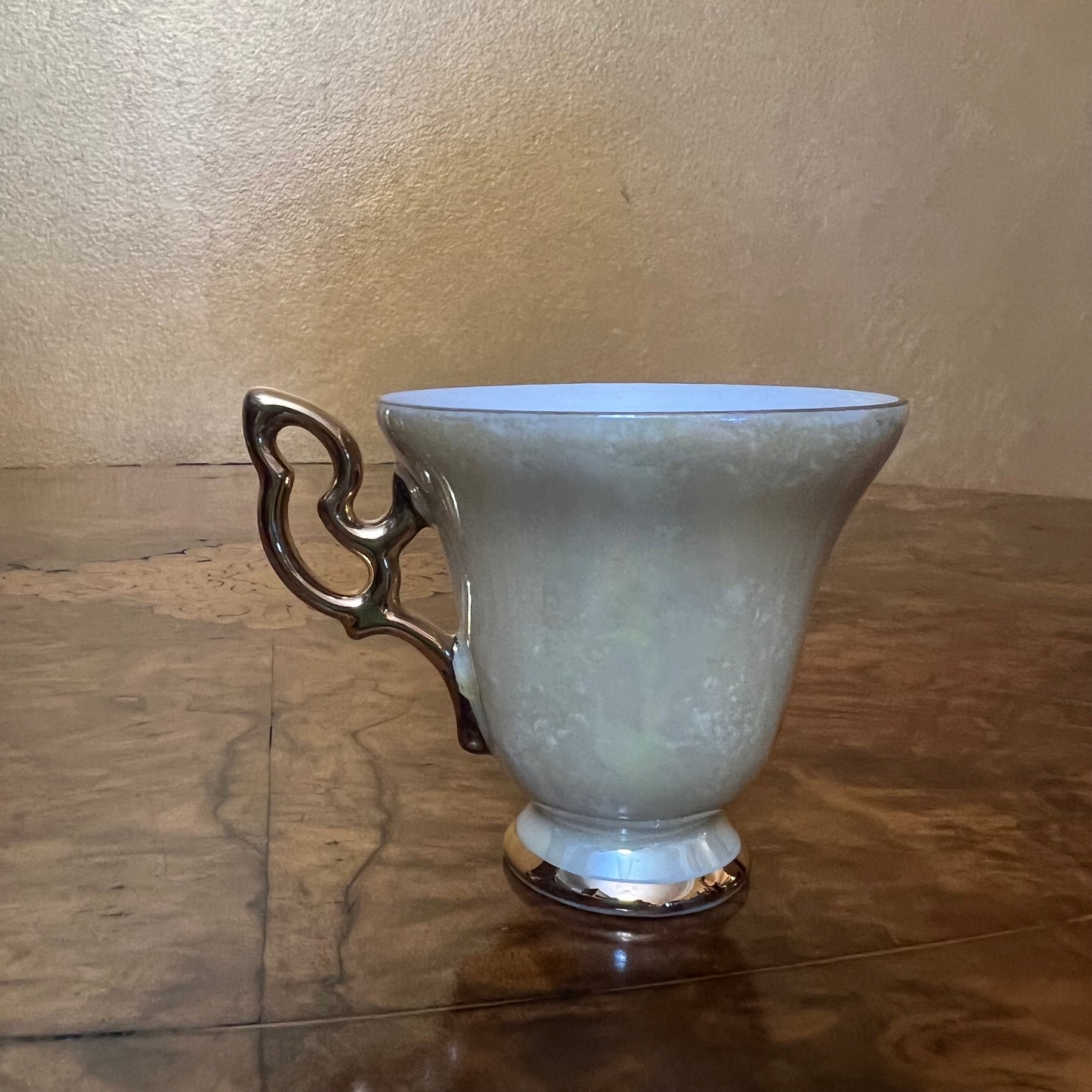 Vintage Japanese Floral Pearl Coffee Cup