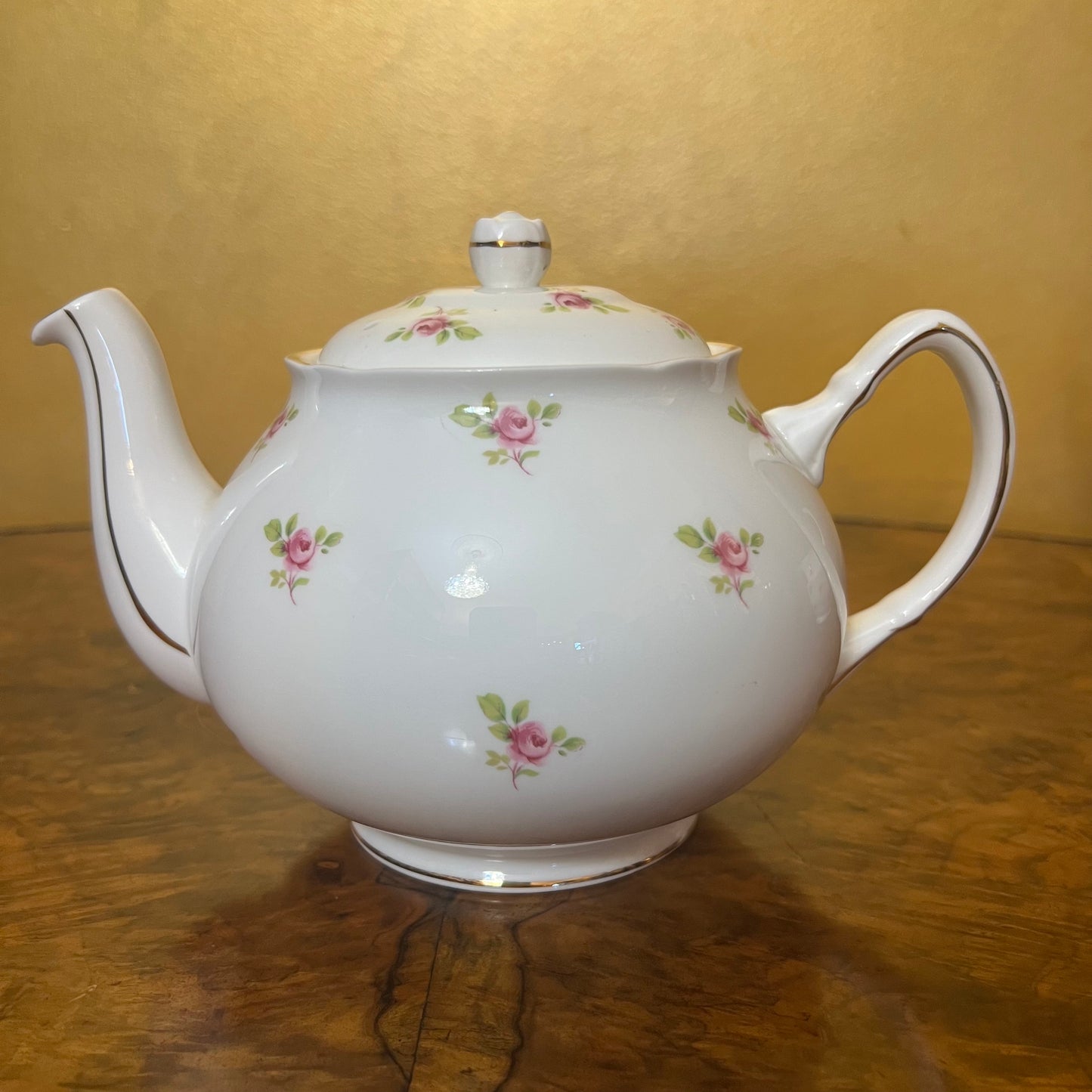 Vintage Duchess Rose Print Tea Pot, Milk & Sugar Set