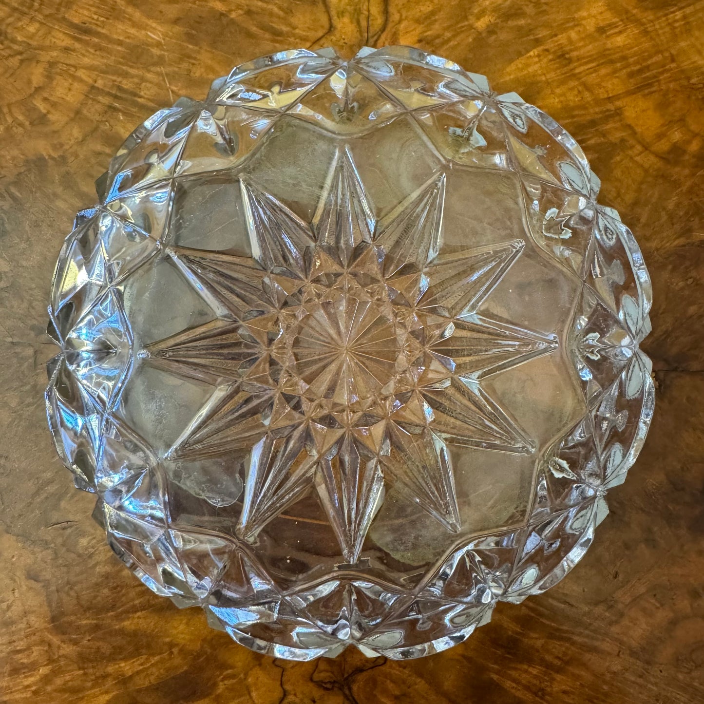 Vintage English Silver Plate Rim Crystal Bowl