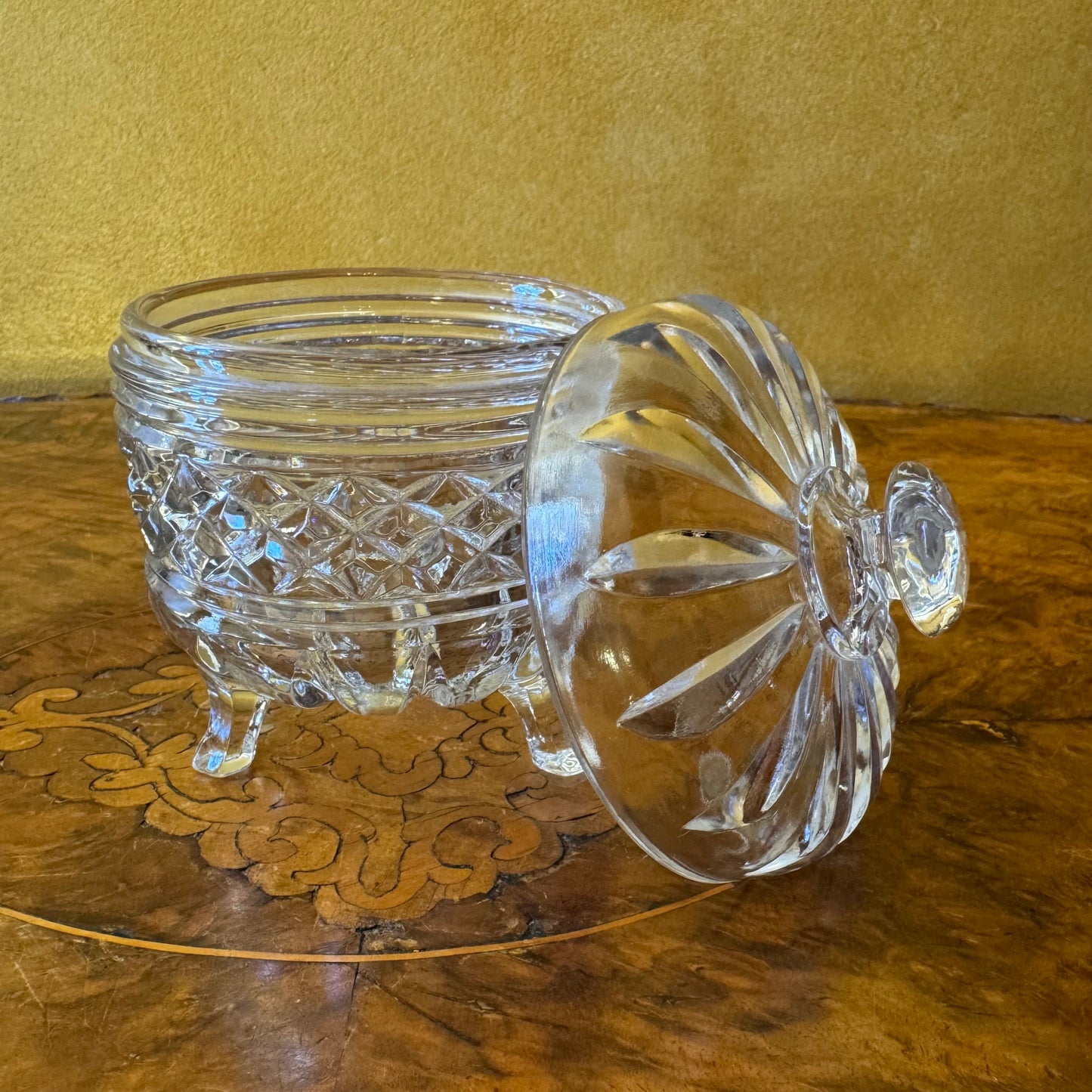 Vintage Glass Bowl With Lid