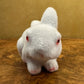 Vintage White Flocked Bunny Figurine Money Box