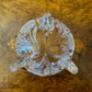 Vintage Glass Floral Pattern Footed Bowl