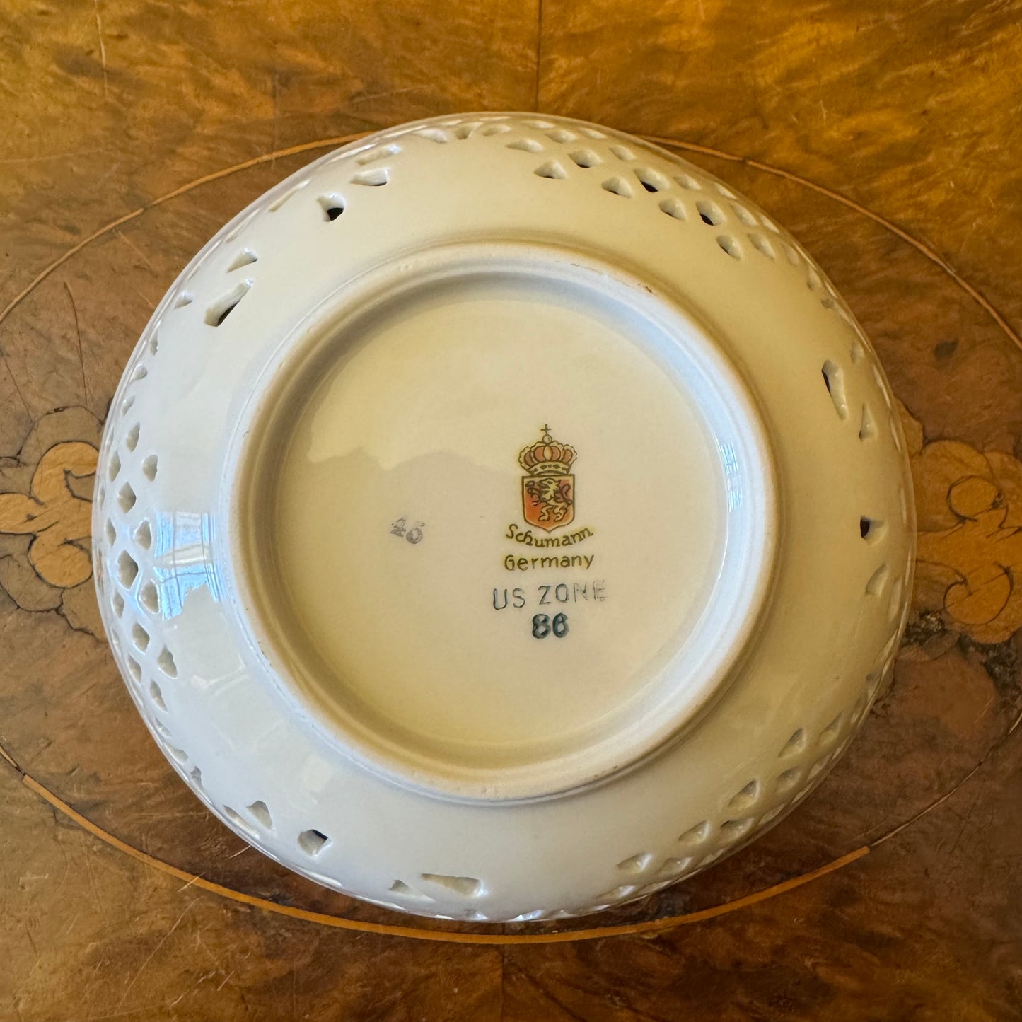 Vintage Bavaria Schumann Floral Cut-Out Small Bowl