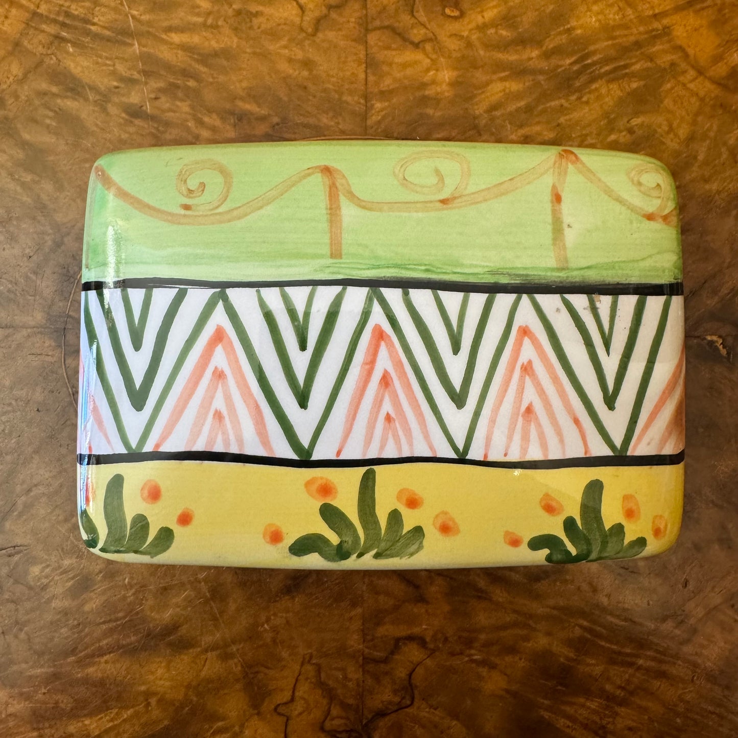 Terracotta Rectangle Geo Print Trinket Box