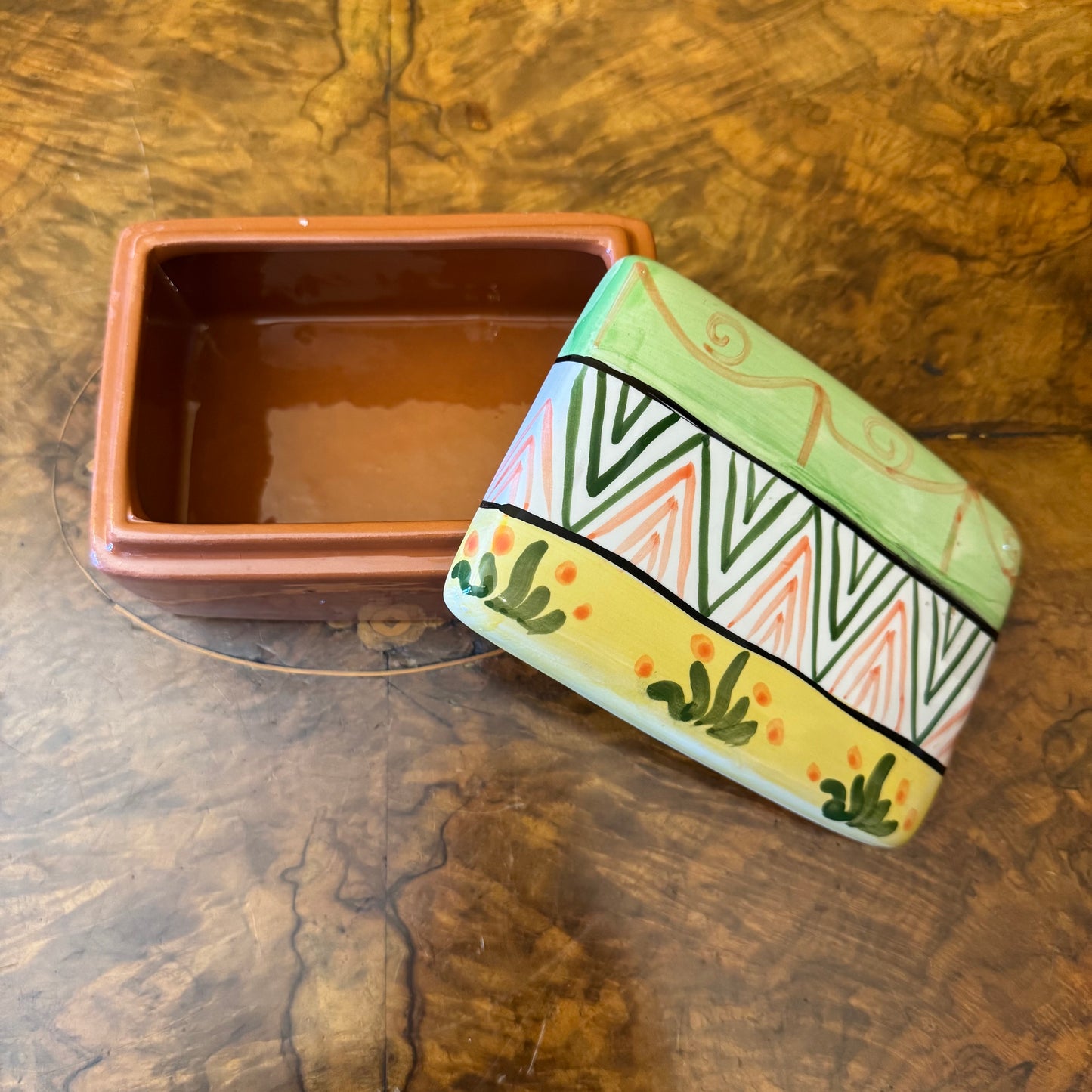Terracotta Rectangle Geo Print Trinket Box