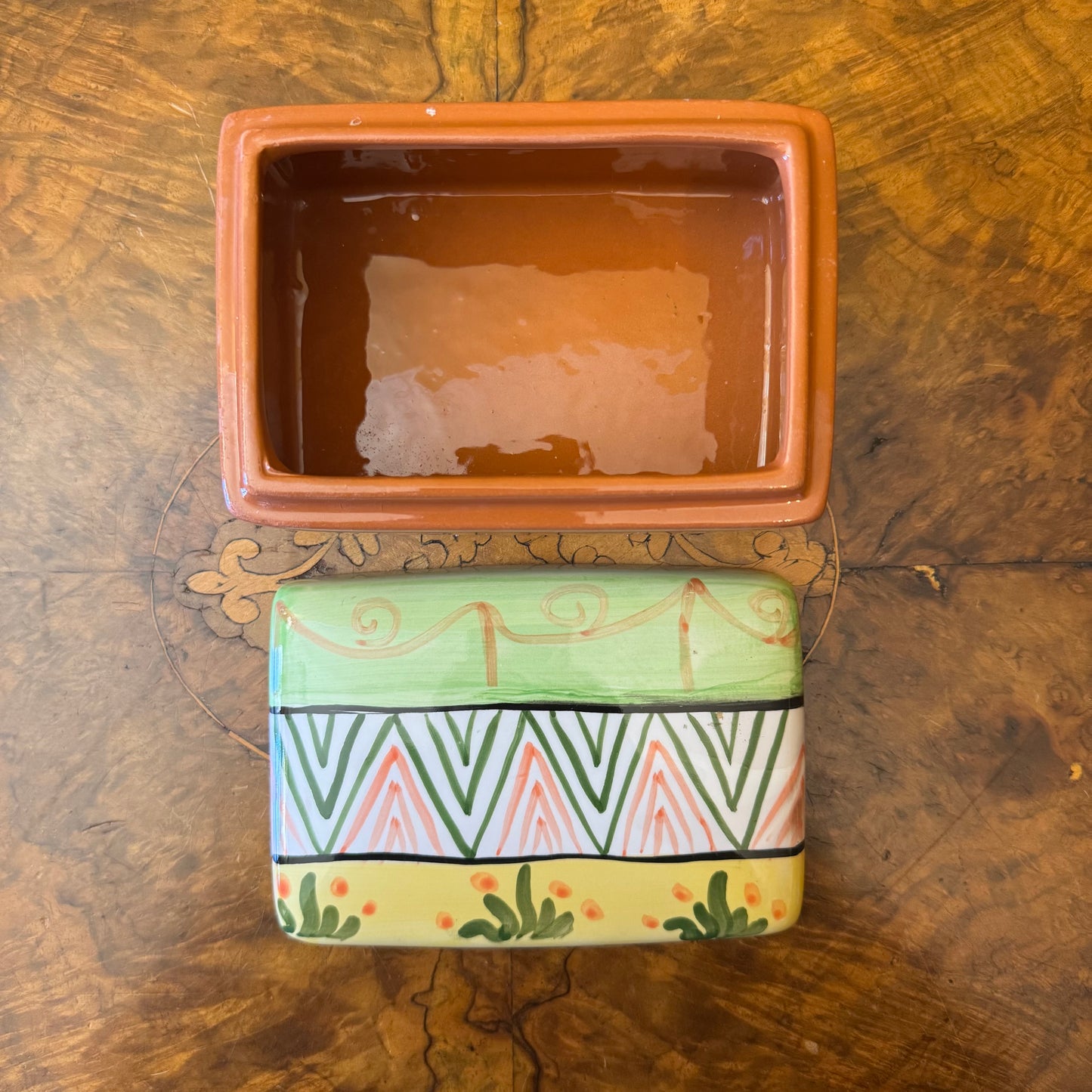 Terracotta Rectangle Geo Print Trinket Box