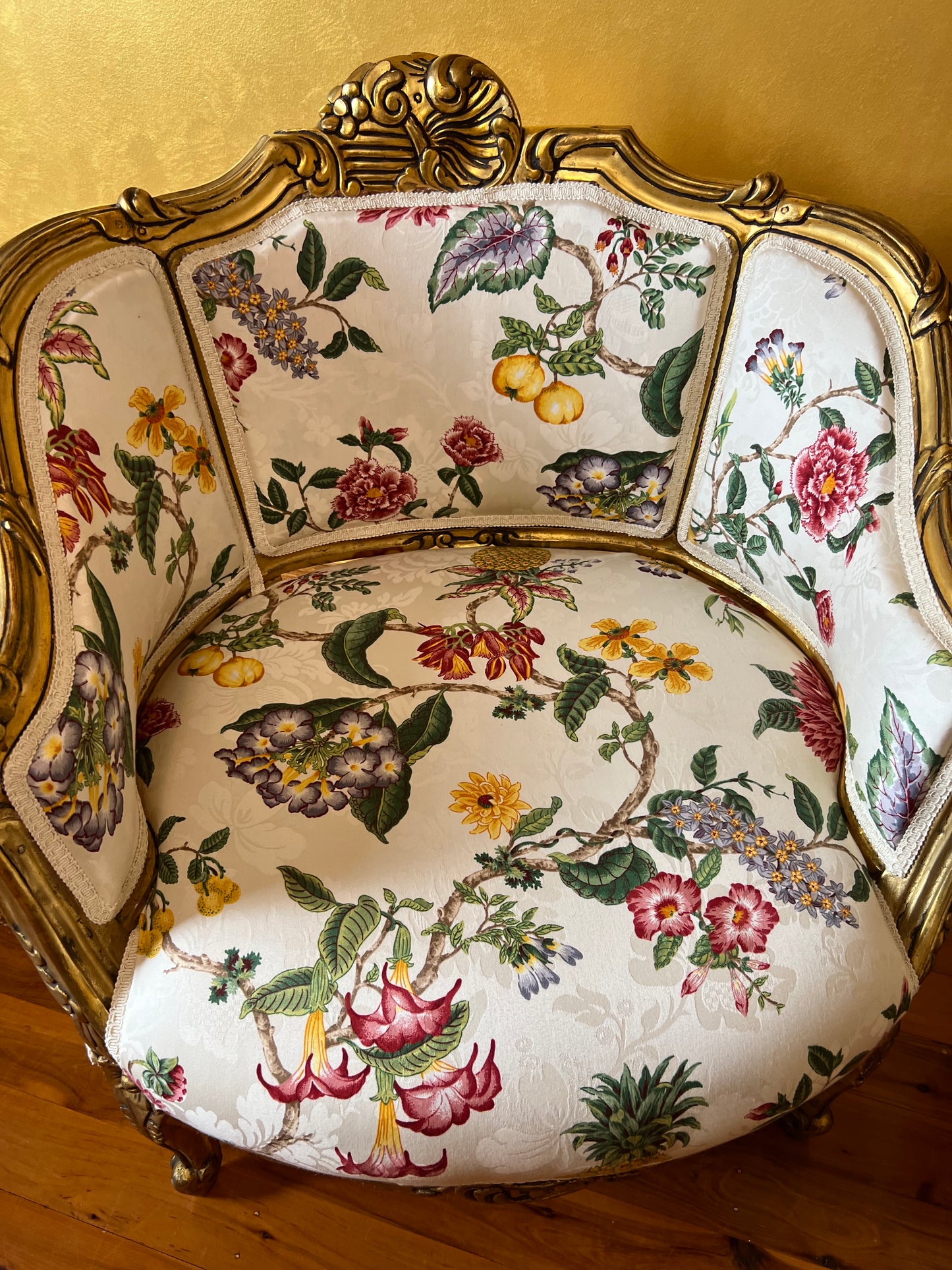 Antique French 24K Gold Gilt Six Piece Lounge & Bedroom Suite