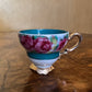 Vintage Japanese Rose Print Small Tea Cup & Saucer