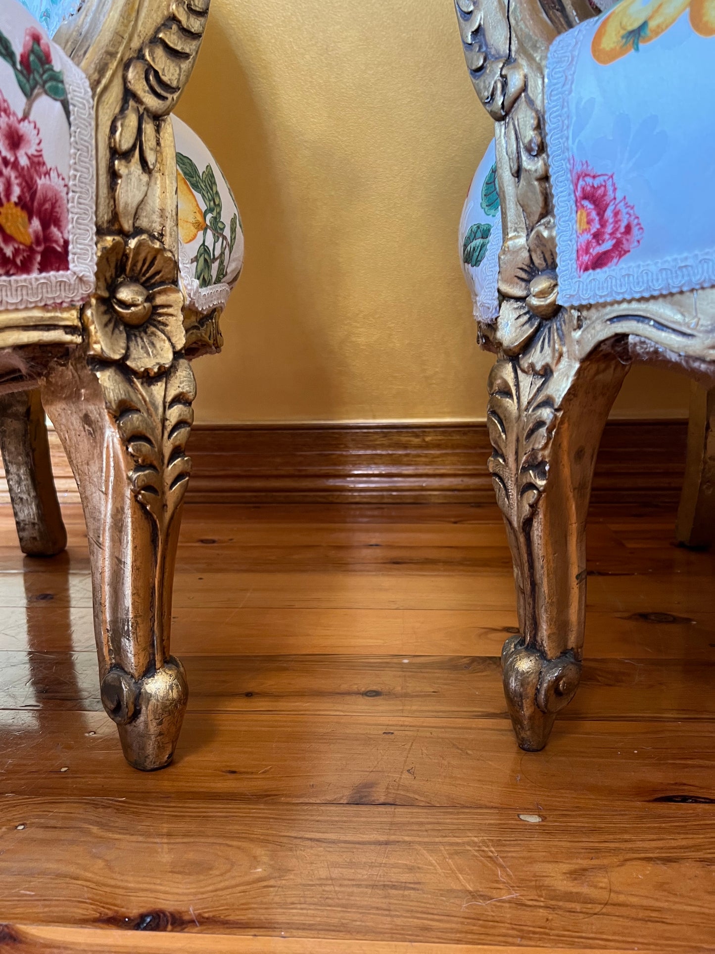 Antique French 24K Gold Gilt Six Piece Lounge & Bedroom Suite
