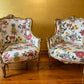 Antique French Gold Gilt Wingback Chairs Pair