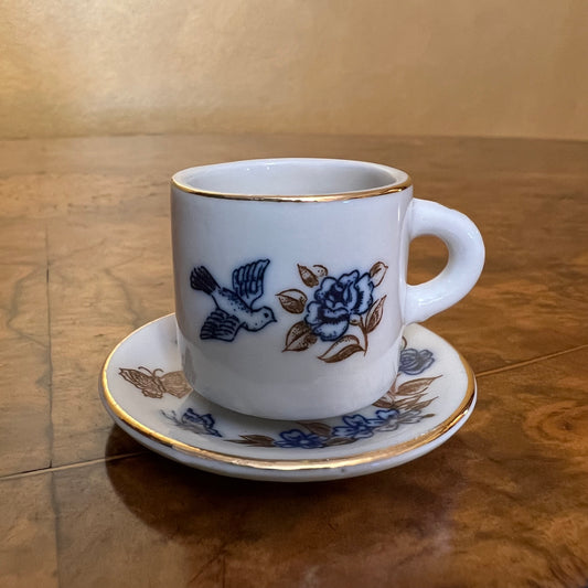 Vintage I Love You Mum Miniature Tea Cup & Plate