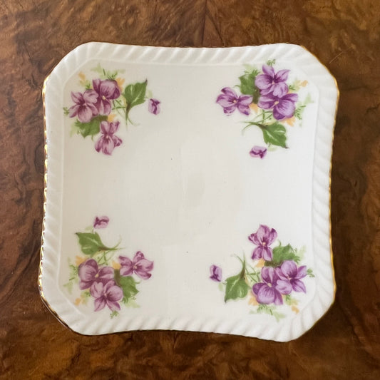 Adderley Floral Small Square Plate Dish