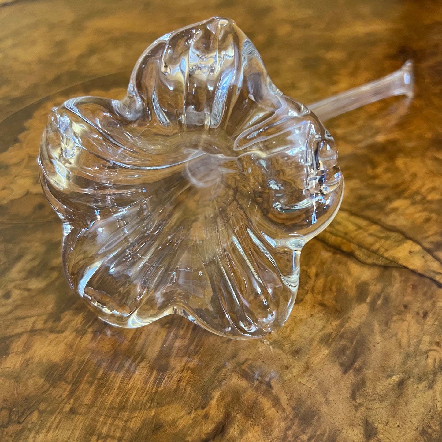Vintage Hand Blown Glass Lily Shape Vase