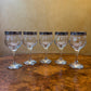 Vintage Crystal Silver Trim Wine Glasses Set Of Five