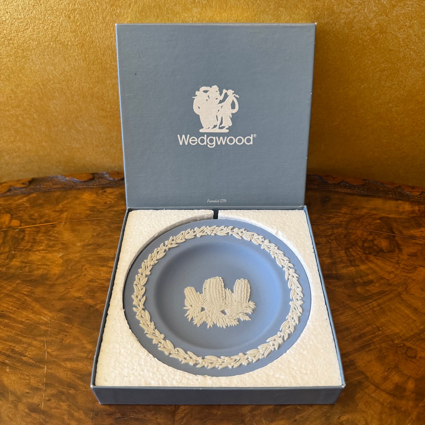 Wedgwood Blue Jasperware Banksia Small Plate