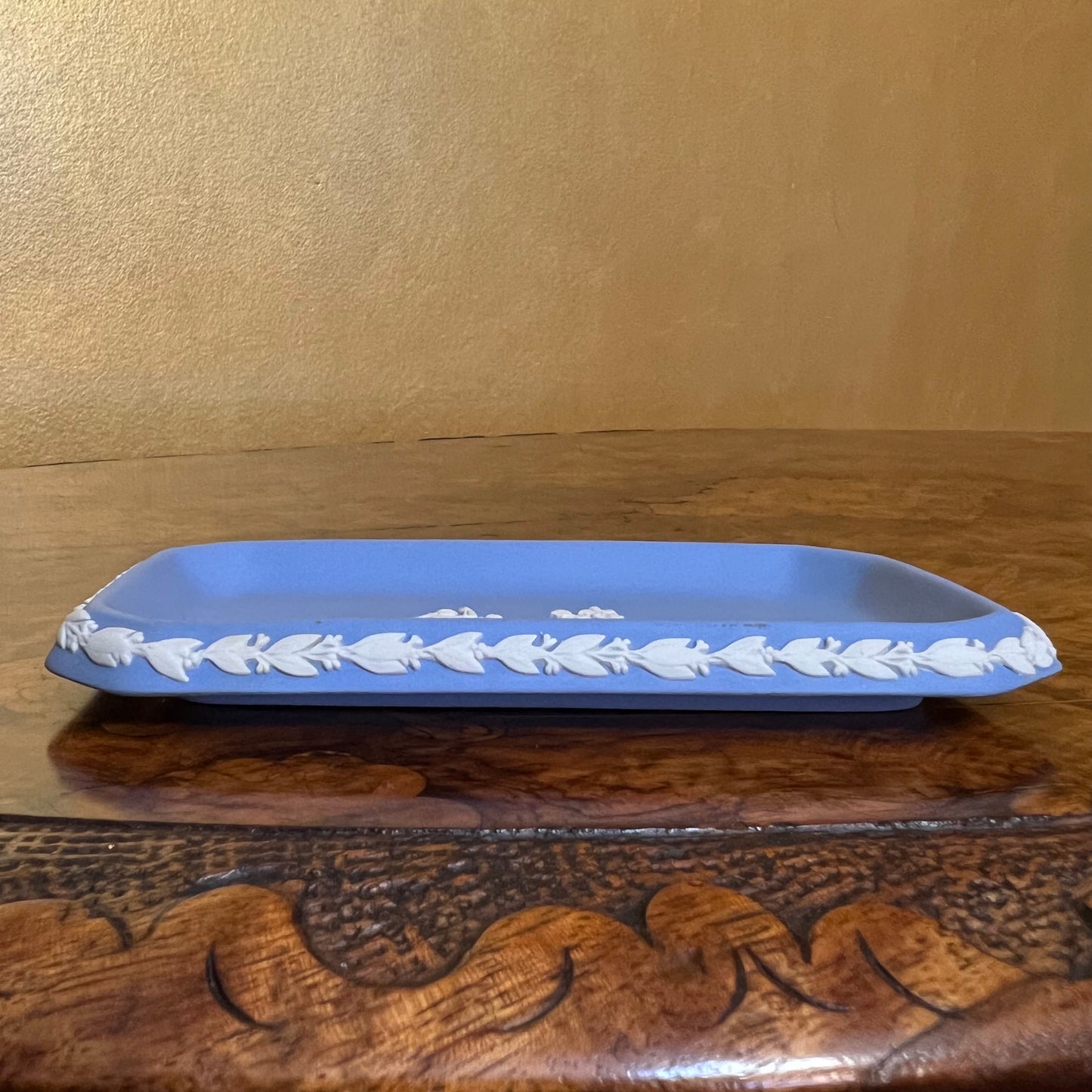 Wedgwood Jasperware Blue White Trinket Tray