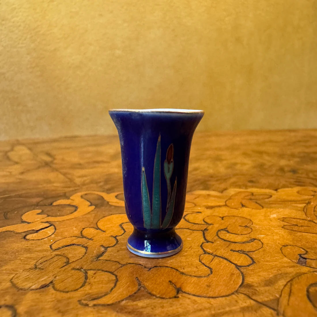 Vintage Miniature Floral Print Vase
