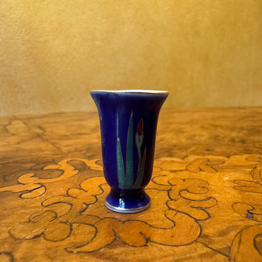 Vintage Miniature Floral Print Vase