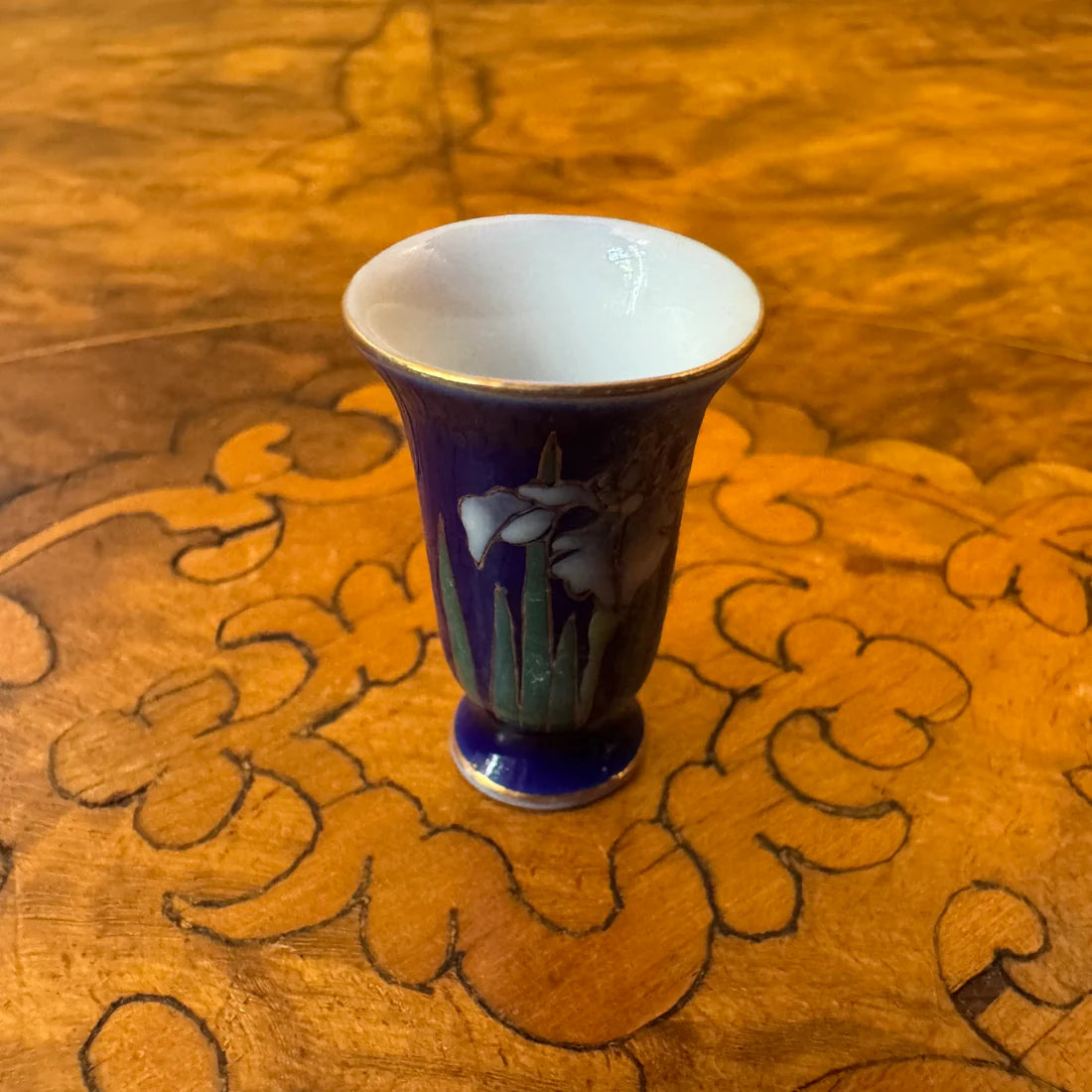 Vintage Miniature Floral Print Vase