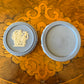 Vintage Wedgwood Blue Jasperware Round Ring Box