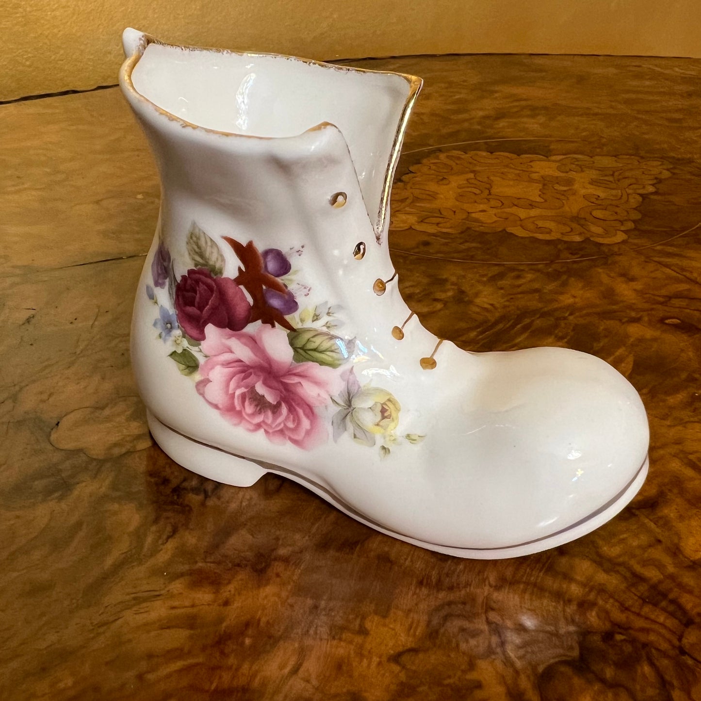 Summer Rose Porcelain Shoe Boot 