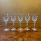Vintage Crystal Diamond Cut Port Sherry Glasses Set Of Five