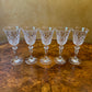 Vintage Crystal Diamond Cut Port Sherry Glasses Set Of Five