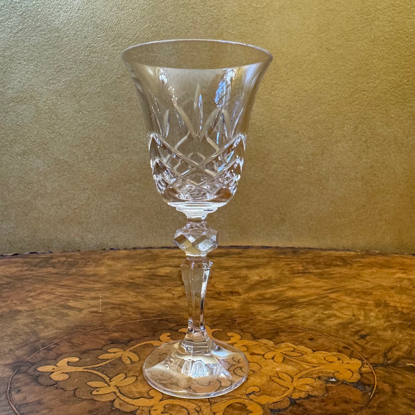 Vintage Crystal Cut Sherry Glasses Pair