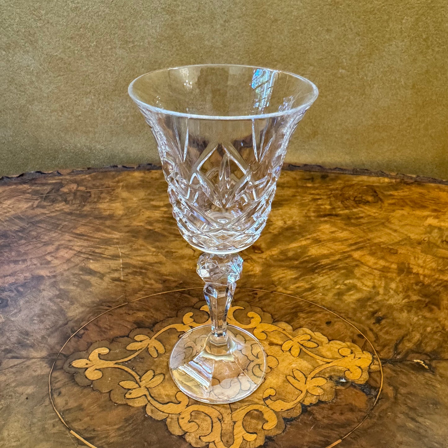 Vintage Crystal Cut Sherry Glasses Pair