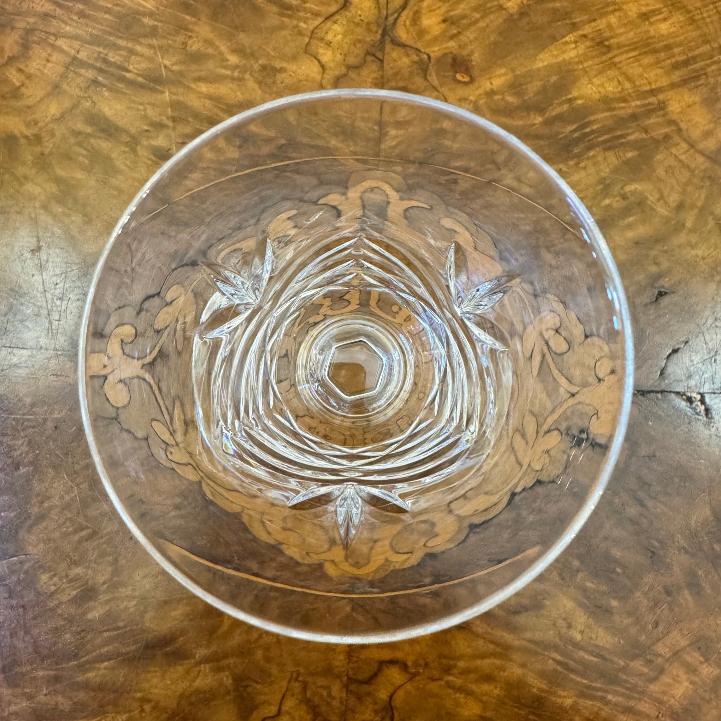 Vintage Crystal Cut Sherry Glasses Pair