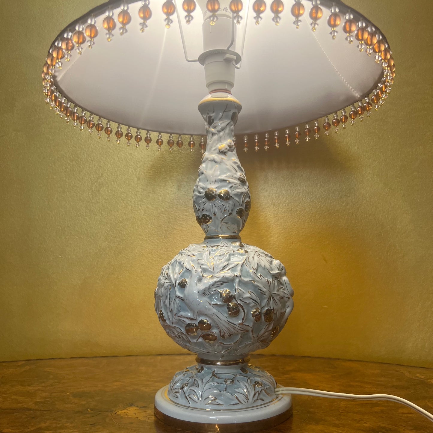 Vintage Italian R Capodimonte Porcelain Table Lamp
