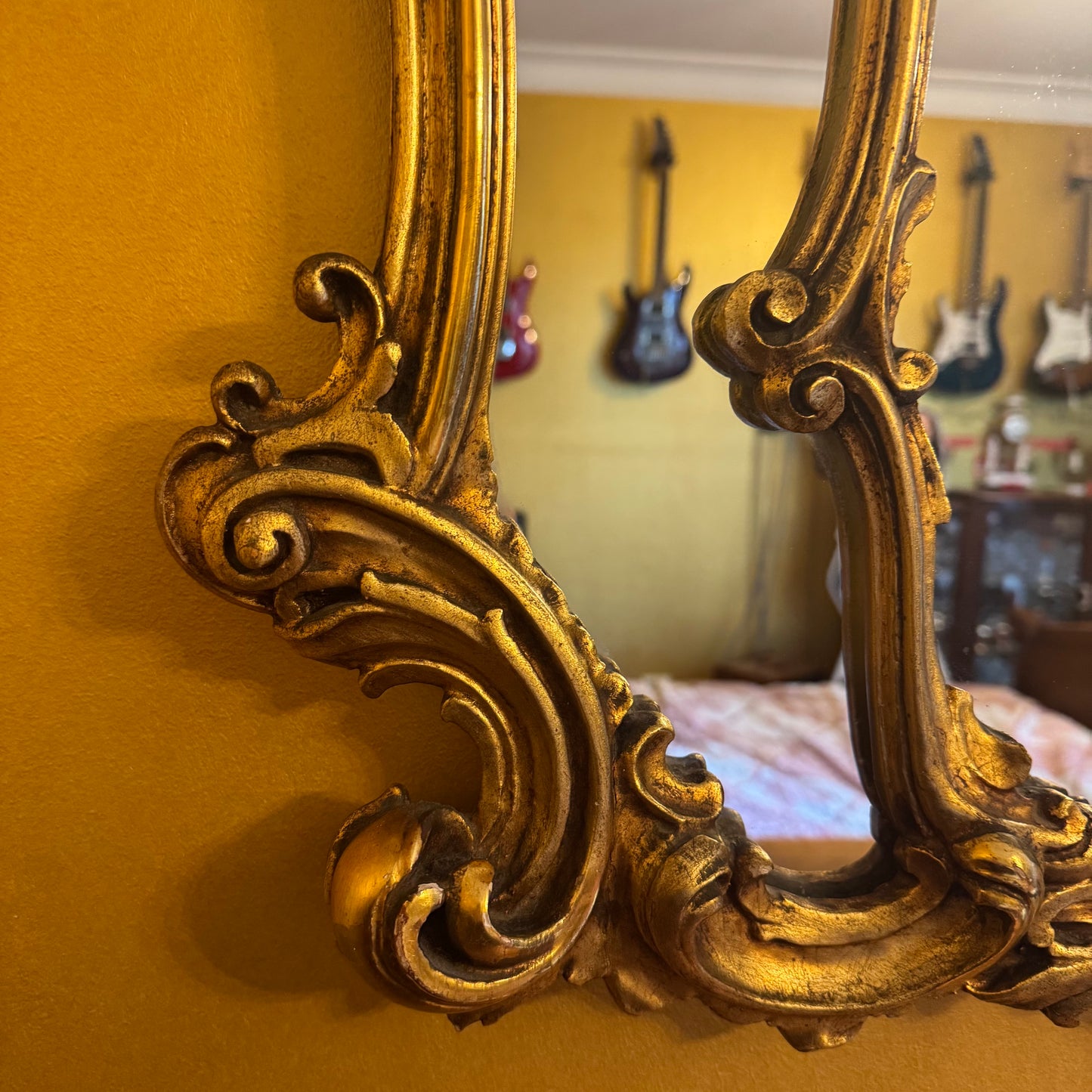 Antique Louis XV Rococo Style Gilt Wall Mirror