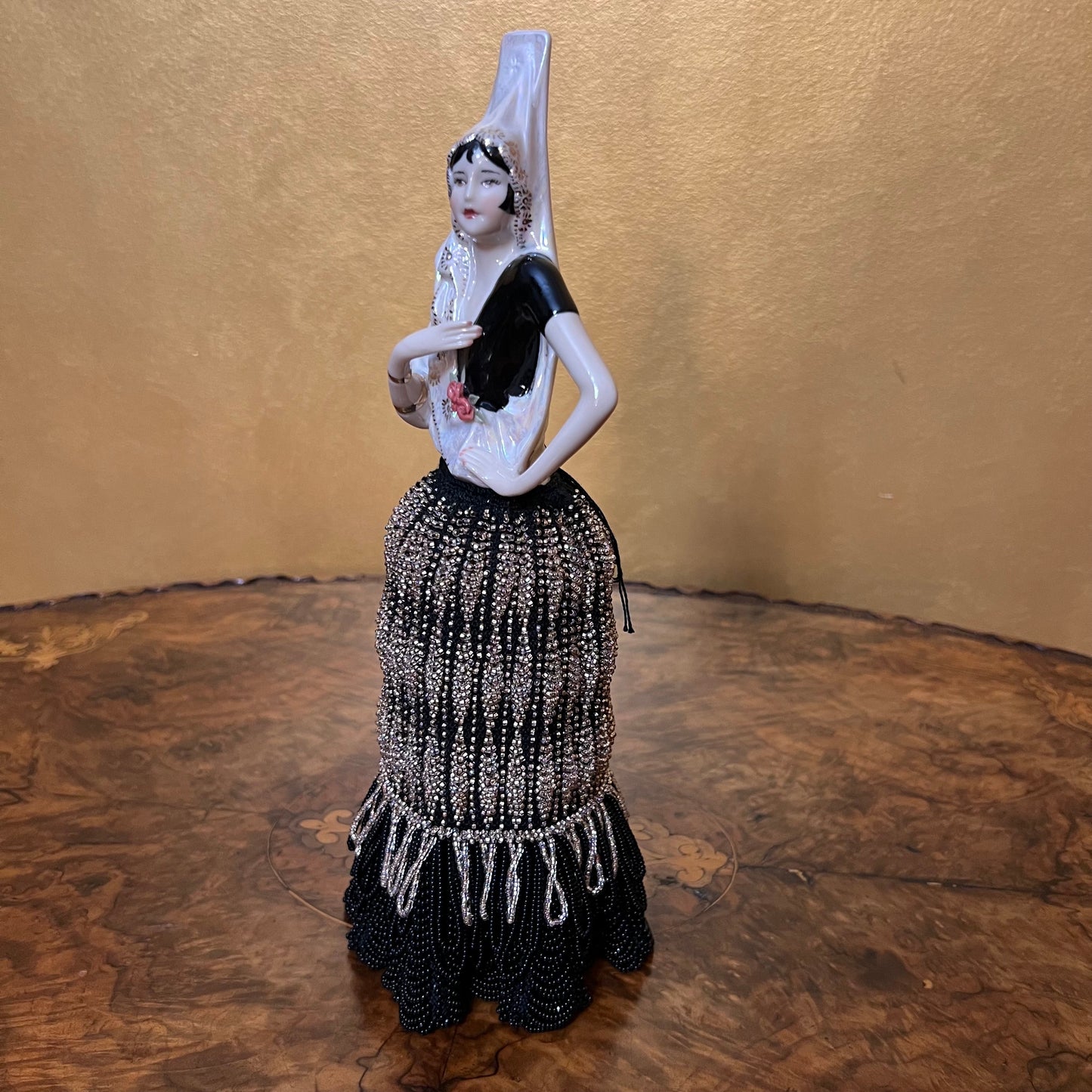 Porcelain Lady WIth Beaded Skirt
