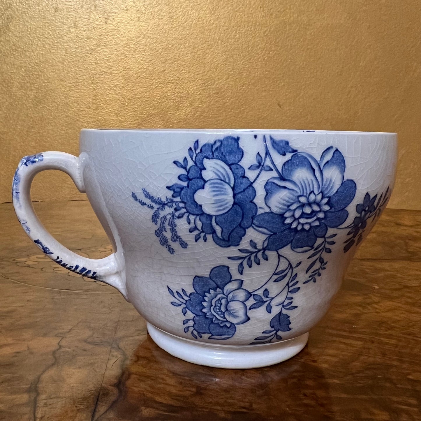 Vintage Maling Floral Bird Large Tea Cup