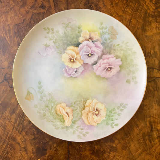 Forstenberg Hand Painted Floral Print Plate By M Gibbon