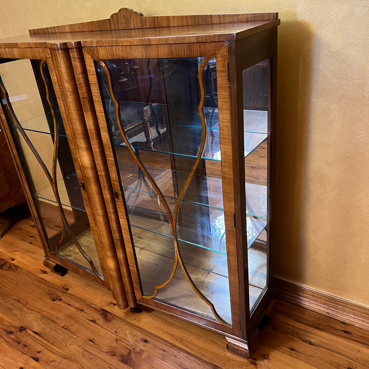Vintage Glass Panel Detail Display Cabinet