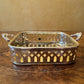 Vintage Brass Cutout Square Trinket Tray