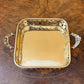 Vintage Brass Cutout Square Trinket Tray
