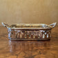 Vintage Brass Cutout Rectangle Trinket Tray