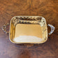 Vintage Brass Cutout Rectangle Trinket Tray