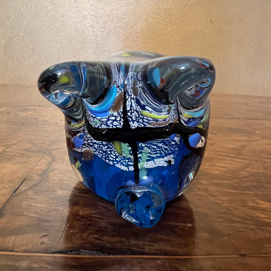 Art Glass Pig Head Paperweight