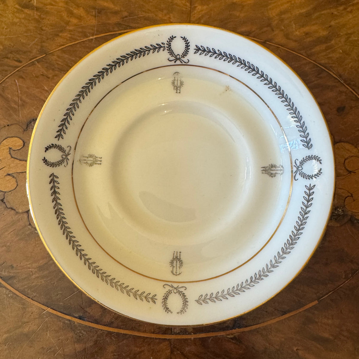 Vintage Paragon Black & White Print Demitasse Coffee Cup Trio Set