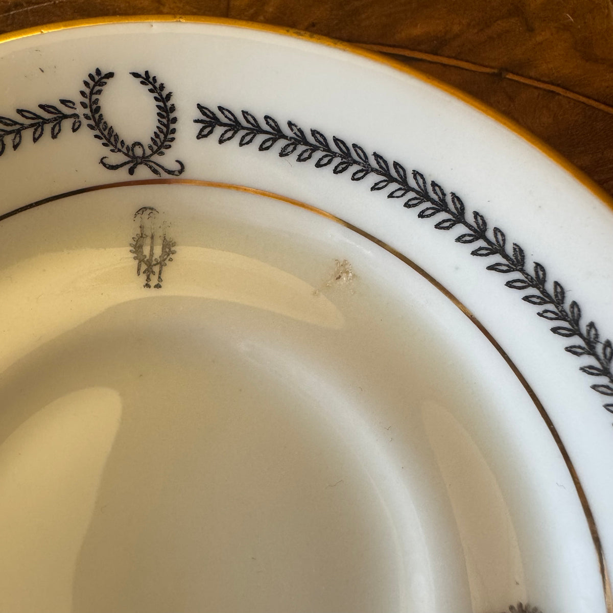 Vintage Paragon Black & White Print Demitasse Coffee Cup Trio Set