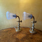 Antique Brass Wall Scone Lights Pair