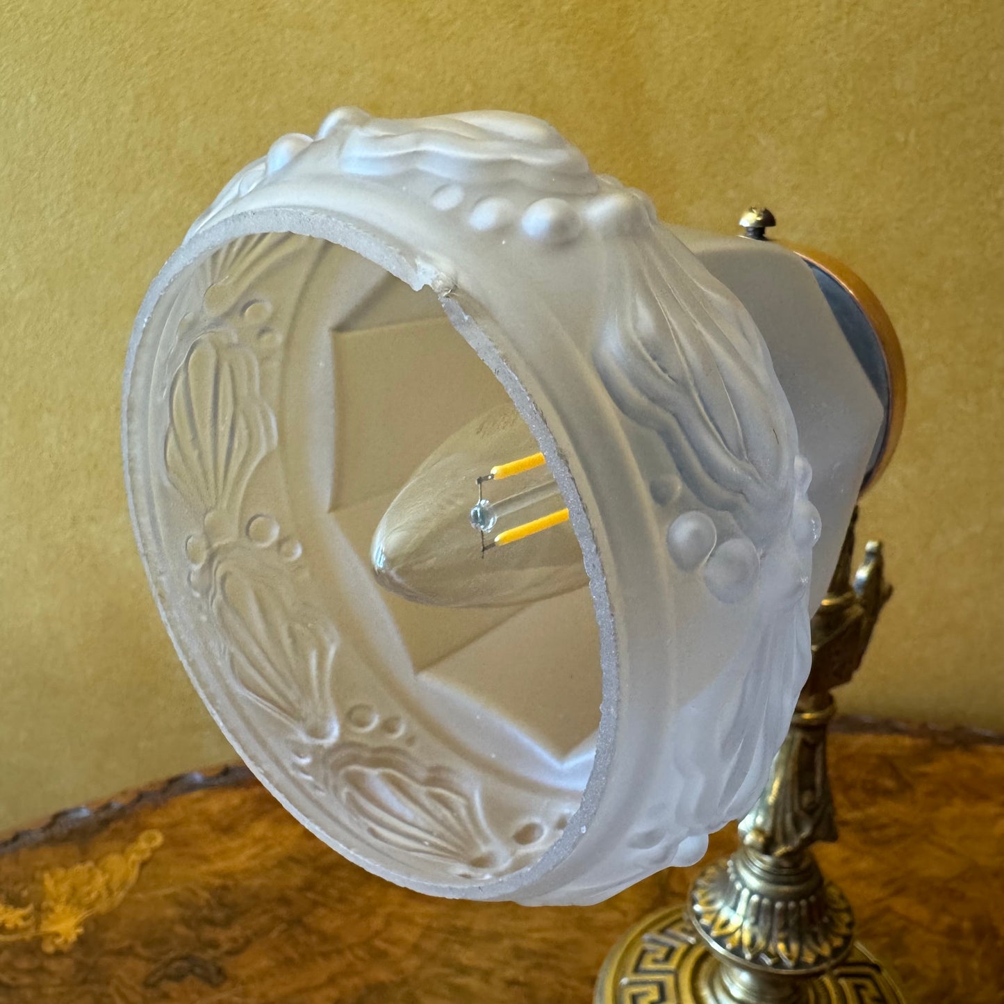 Antique Brass Wall Scone Lights Pair