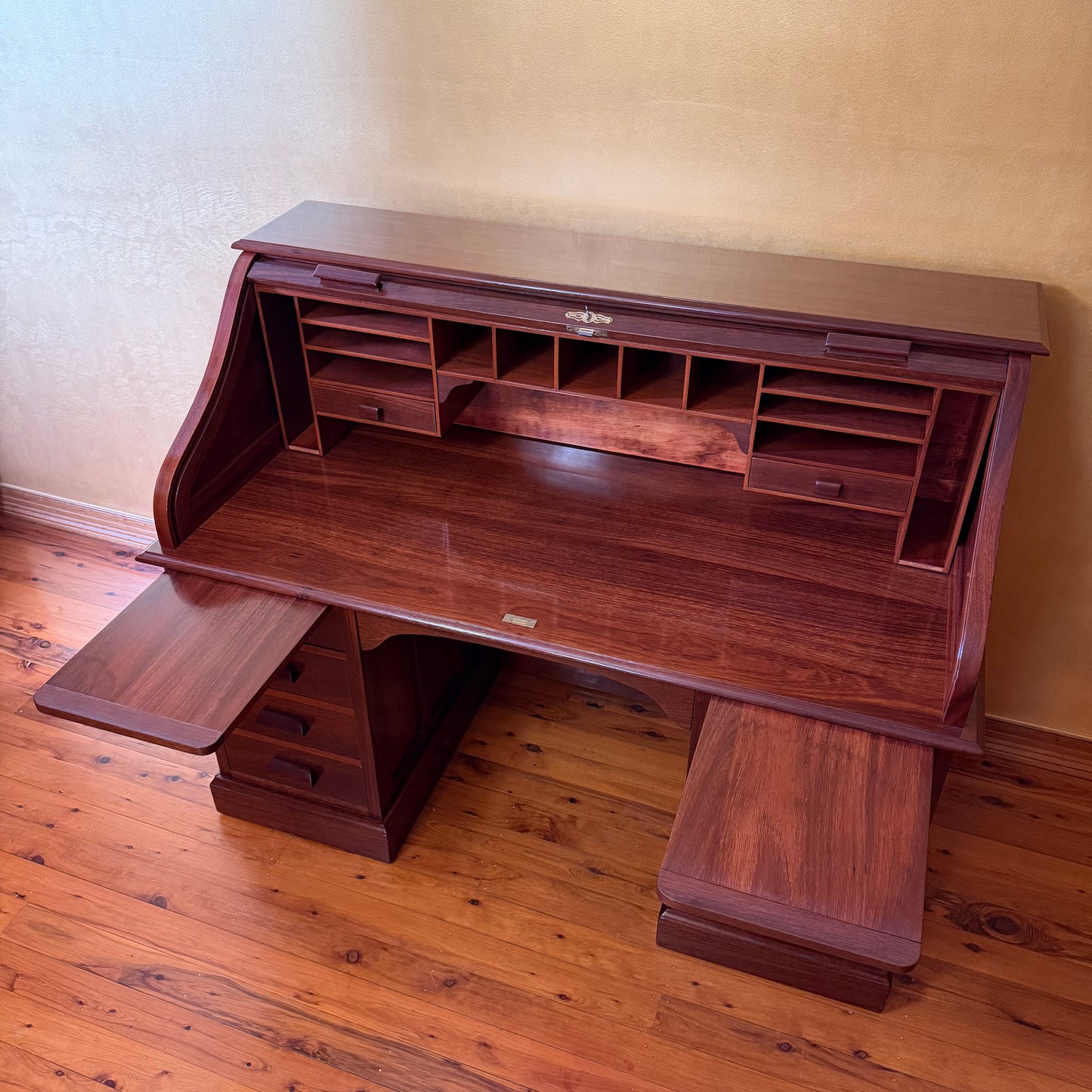 Antique Mahogany Roll Top Large Desk